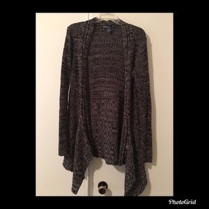 Long Knit Flared Cardigan in Wheat and Black